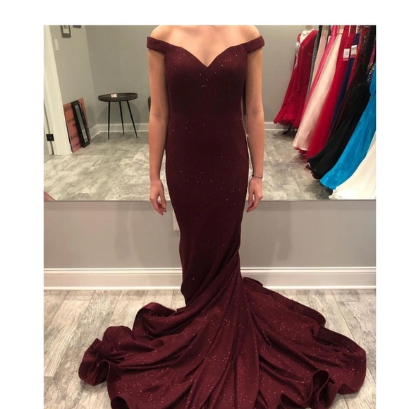 Jovani Off Shoulder Mermaid Gown - Picture 2 of 3